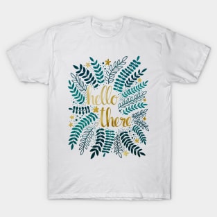 Hello There - Teal and Gold T-Shirt